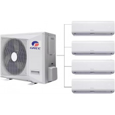 Aire acondicionado y calentador mini split sin conductos de 9 K  4 zonas  