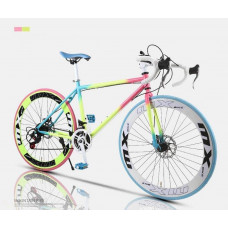  Camino de la bicicleta, de 24 velocidades de 26 pulgadas, bicicletas de doble disco de freno, marco de acero al carbono de alta, camino de la bicicleta de carreras, hombres y mujeres adultos de YCHAOY 