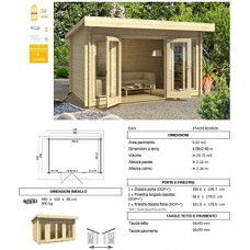 Caseta de jardín grosor de la pared: 34 mm