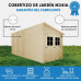 Cobertizo de Madera para jardín 10.1m2 con Pared Lateral con Suelo 
