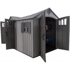 Cobertizo de jardín Lifetime 60351 TieDex 6 x 2,4 m, corte áspero, doble entrada 