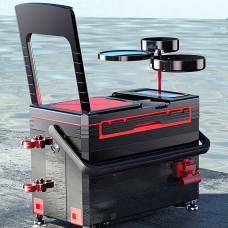  FFYUE Caja De Pesca Multifuncional, Equipo De Pesca Integrado con Silla, Almacenamiento De Gran Capacidad para El Equipo De Pesca Sin Instalación, Equipo De Caja Ultraligero 