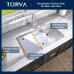  Torva - Fregadero de cocina de acero inoxidable de calibre 16 para fregadero de cocina de 22,86 cm de profundidad 