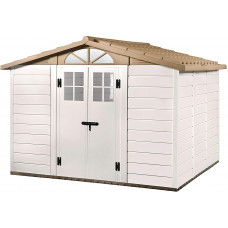  GARDIUN Caseta de Resina Tuscany EVO 280 Blanco/Beige 309x261x225 cm - KSP38250 