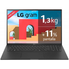 LG gram 17Z90P Windows 10 Home, Ultraligero de 43.2 cm (17") WQXGA 16:10 IPS (1.3 Kg, autonomía 15h, Intel EvoTM i7 11ª Gen., Iris Xe, 32GB RAM, 1TB SSD NVMe), Teclado Español, Negro