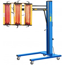  MSW IR-DRYER3000.2 Secador de Pintura Infrarrojo para Carrocería Coche (3300 W, 3 Lámparas, 40–100 °C, Superficie de Secado 1200 x 1000 mm, Altura Máxima 265 cm, Temporizador 1–99 min) 
