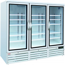 Nevera expositora industrial triple puerta de cristal para hostelería 