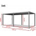Pergola 3x6 m Postes de Aluminio con Techo de Lamas de Acero 