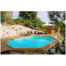 Piscina Oval SUNBAY 672 x 472 x 146 cm Con escalera 