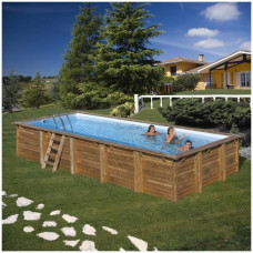 Piscina Rectangular Madera Braga 815X420X146 cm 