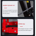 QILIN Alzamiento hidráulico plegable del motor de 2 toneladas, grúa del taller con 6 ruedas móviles, grúa móvil del piso, rojo/negro