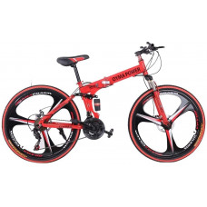 SAFGH Bicicleta de montaña para Adultos, Bicicleta de montaña Plegable de 26 Pulgadas Shimanos, Bicicleta de 21 velocidades, Bicicletas MTB de suspensión Completa, Ruedas de magnesio de 3 radios p