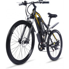 SONGZO Bicicleta eléctrica 27.5 Pulgadas Bicicleta de Montaña eléctrica con Batería de Iones de Litio de 48V 15Ah, Doble Absorción de Impactos 