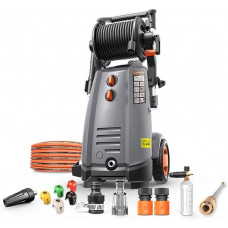 SZHWLKJ Lavadora de presión, 3000W motor de la bomba Jet arandelas, manguera de alta presión y el carrete de manguera, la presión del tanque de detergente arandela de la energía Lavadora de alta presi