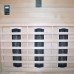 Sauna de infrarrojos 153 x 110 cm con techo adecuado para instalación en exteriores cromoterapia 