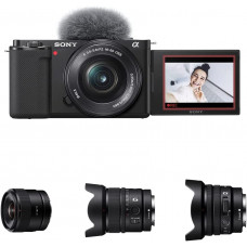 Sony Alpha ZV-E10L - Cámara vlog + Sony E 11 mm F1.8 - Objetivo Gran Angular APS-C + Sony e 15 mm F1.4 G 