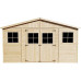  TIMBELA Casetas de Jardin M331 - Casa de Madera para Jardin - Caseta Jardin 418x320cm/12m2 - Cobertizo Jardin Exterior Natural - Taller de Jardín - Bicicleta, Almacenamiento de Herramientas 