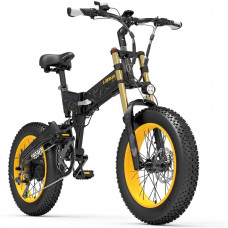  X3000plus-UP Bicicleta de Nieve de 20 Pulgadas con neumáticos Gruesos y 4.0, Bicicleta montaña Plegable, Horquilla Delantera Mejorada (Black Grey, 17.5Ah + 1 batería Repuesto) 