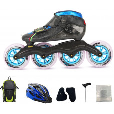  YDHNB Termoplásticos Patines de Velocidad 4 * 90/100/110 mm Rueda Patines en Línea Profesionales Fibra de Carbon Patines Rectos con Hebilla Ajustable Rodamientos Silenciosos Rueda 