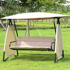 Columpio Balancín Jardín Banco de 3 plazas para Columpios de jardín con Techo Desmontable