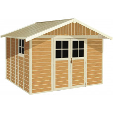 caseta cobertizo de resina jardin grosfillex deco7 7.53 m2 sherwood color marron 