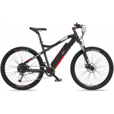  Telefunken Bicicleta eléctrica de montaña de aluminio, cambio Shimano de 9 velocidades, pedelec MTB, 27,5 pulgadas, motor trasero de 250 W, frenos de disco, color antracita/rojo, subida M920 