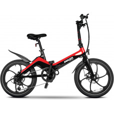 DUCATI MG20 Bicicleta eléctrica de Ciudad, Unisex Adulto, Rojo, Talla única